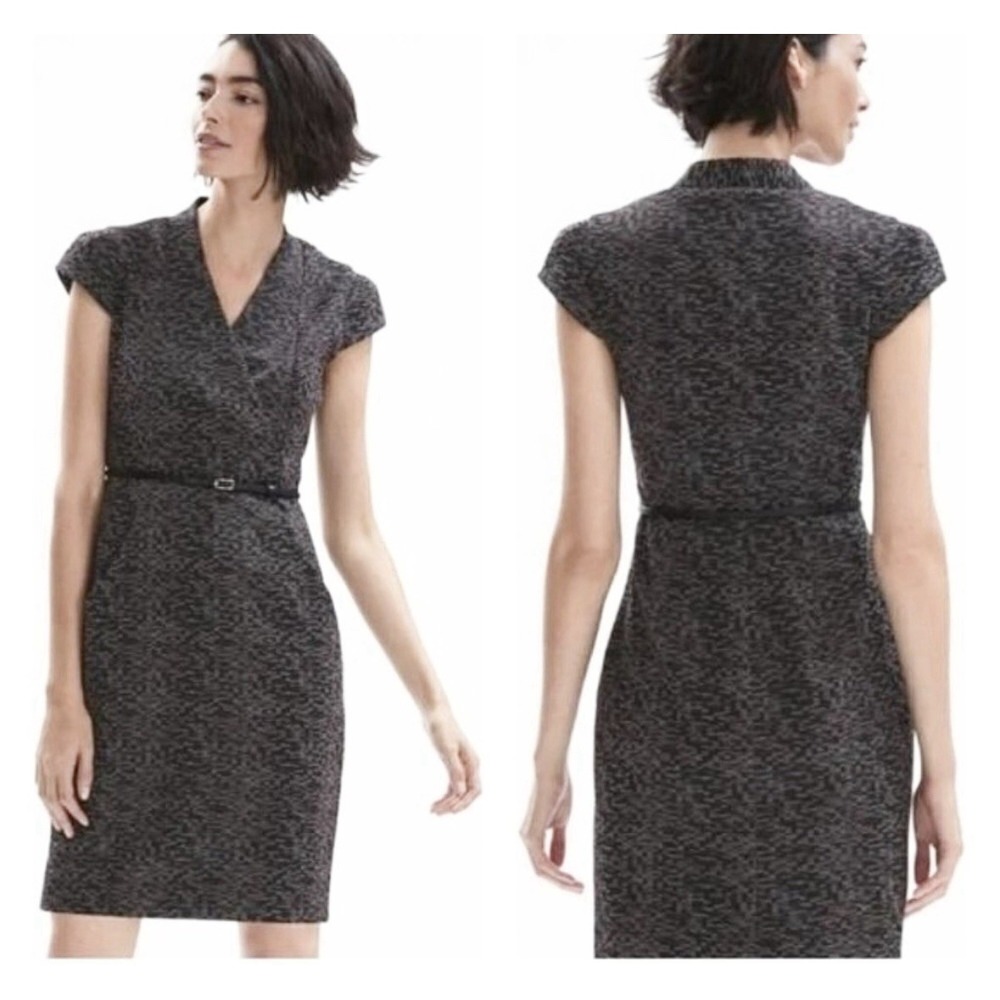 M.M. LaFleur Felisa 2.0 Sheath Dress Size 8 Dash Jacquard Pockets Business